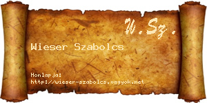 Wieser Szabolcs névjegykártya